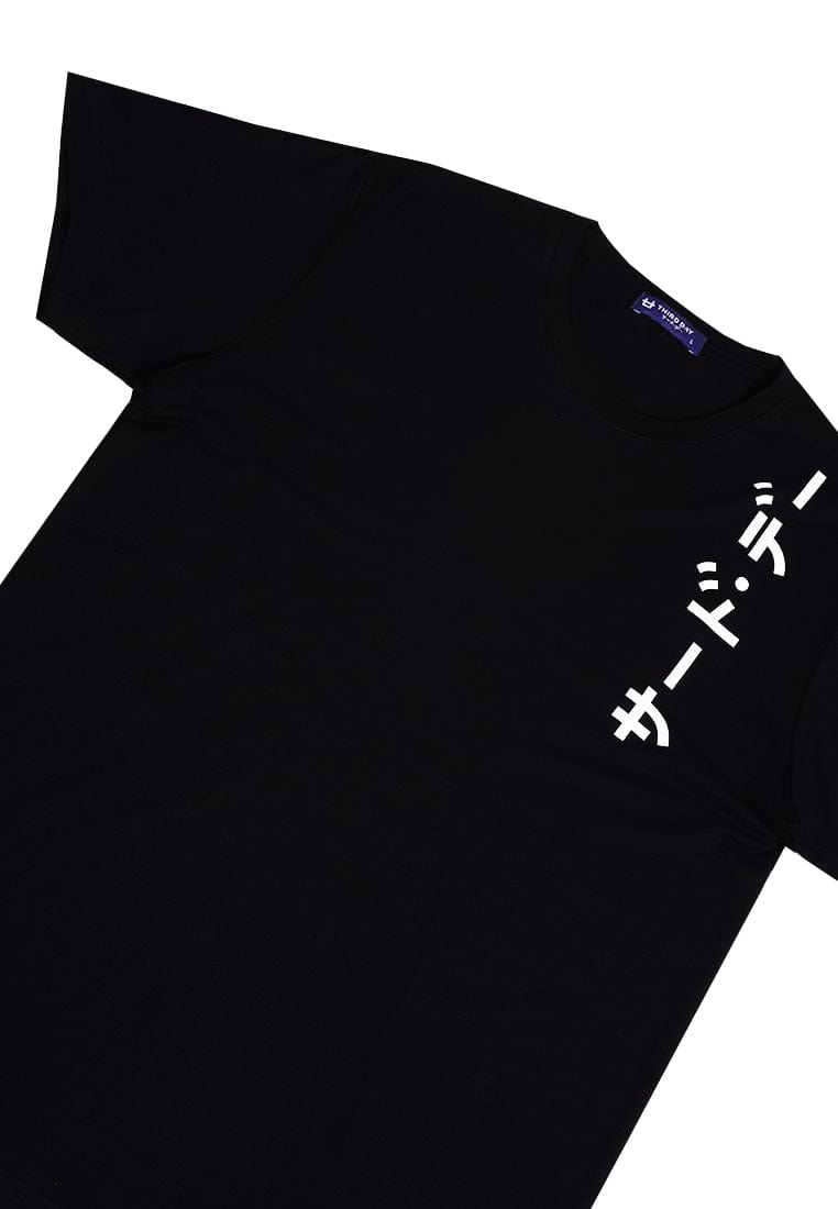 Third Day MTJ29 Kaos TShirt Pria Instacool Katakana Vertikal Hitam