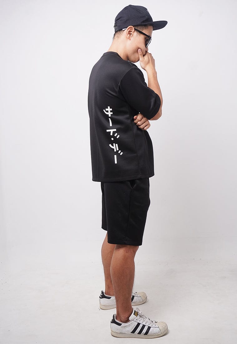 Third Day MTJ31 Kaos Oversize Distro Pria Thirdday Katakana Waist Vertikal Back Hitam