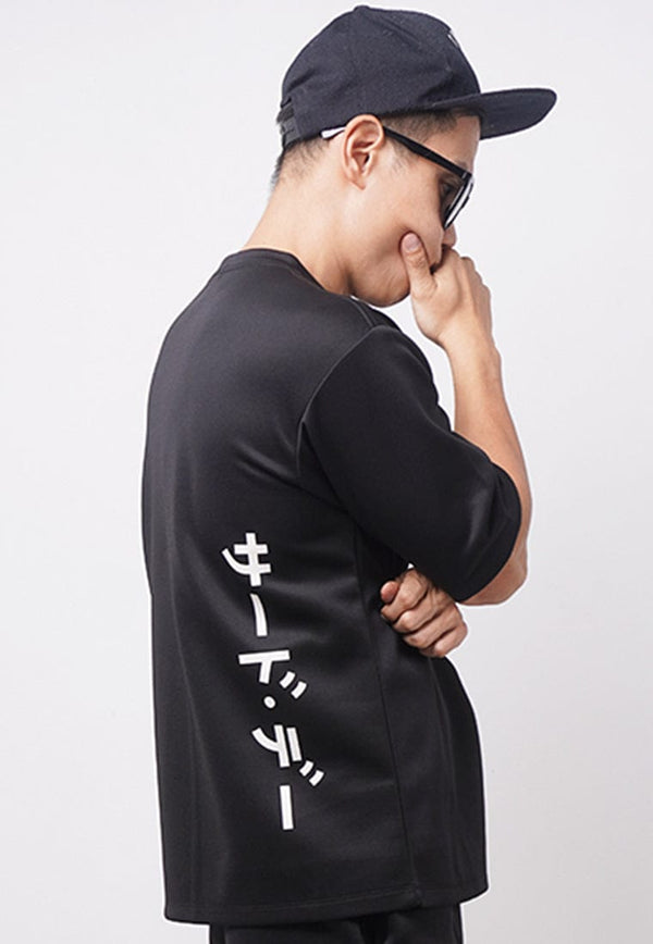 Third Day MTJ31 Kaos Oversize Distro Pria Thirdday Katakana Waist Vertikal Back Hitam