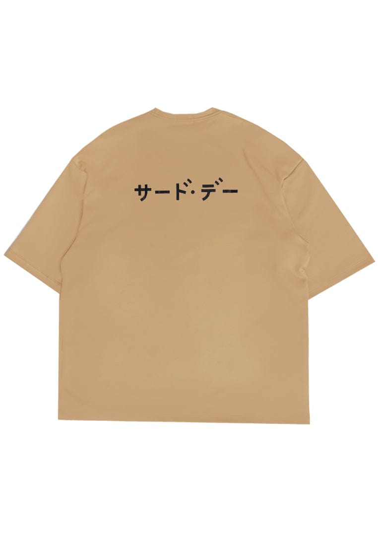 Third Day MTJ46 Kaos Oversize Distro Pria Katakana Back Khaki