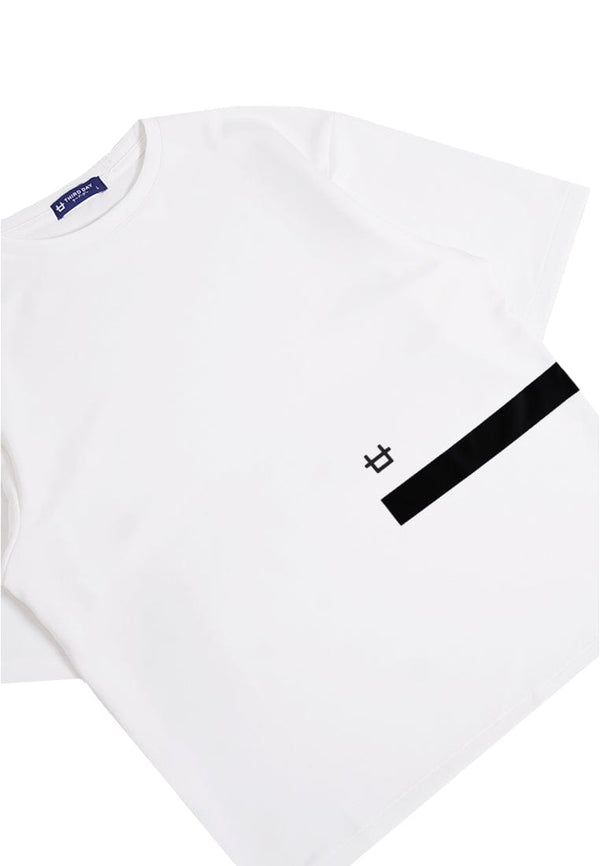 Third Day MTJ51 Kaos Oversize Distro Pria 1Lines Logo Belly Putih
