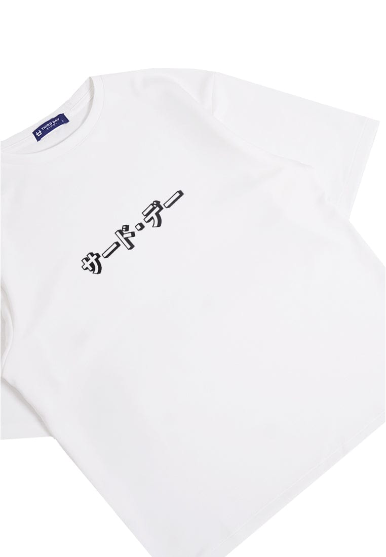 Third Day MTJ52 Kaos Oversize Distro Pria Katakana Belly Putih