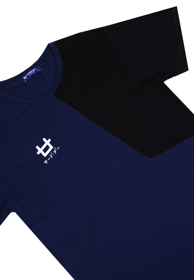 Third Day MTJ75 Kaos TShirt Pria Instacool Logo Block Navy Hitam
