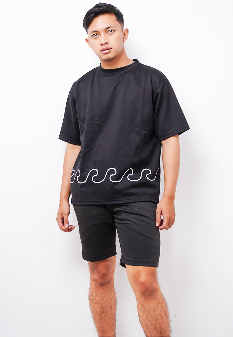 Third Day MTK03 Kaos Oversize Distro Pria Wave Hitam