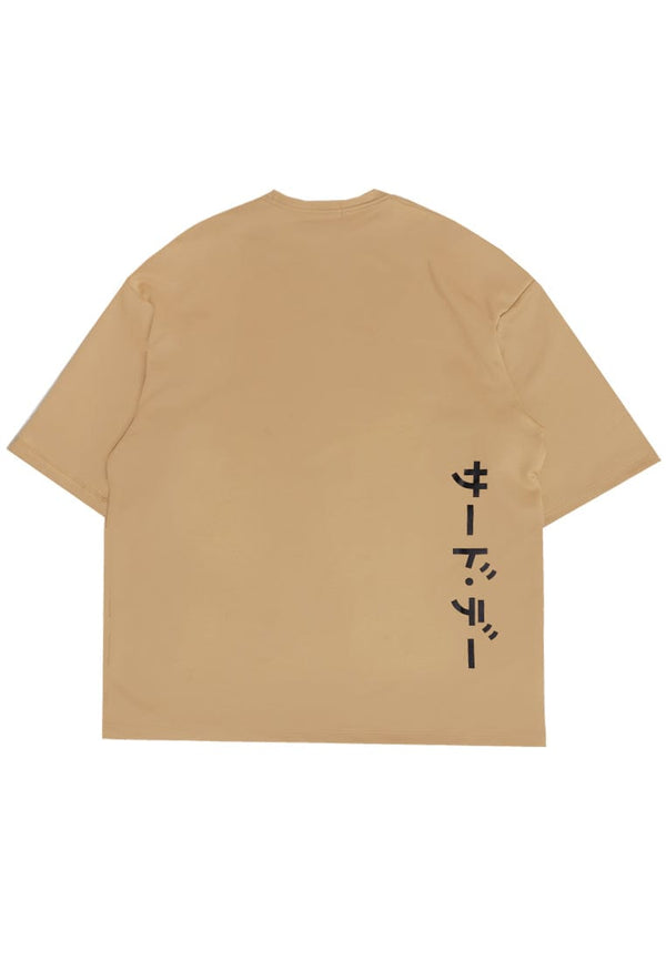 Third Day MTK10 Kaos Oversize Distro Pria Thirdday Katakana Waist Vertikal Back Khaki