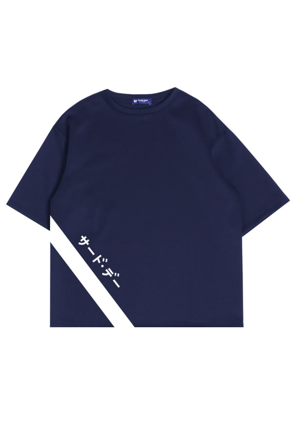 Third Day MTK15 Kaos Oversize Distro Pria 1line katakana slash navy