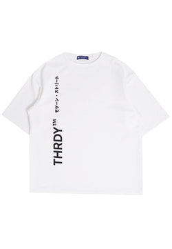 Third Day MTK38 Kaos Oversize Distro Pria Thirdday THRDY Tm Vertikal Putih