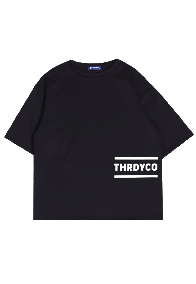 Third Day MTK51 Kaos Oversize Distro Pria Thrdyco 2Lines Bottom Hitam