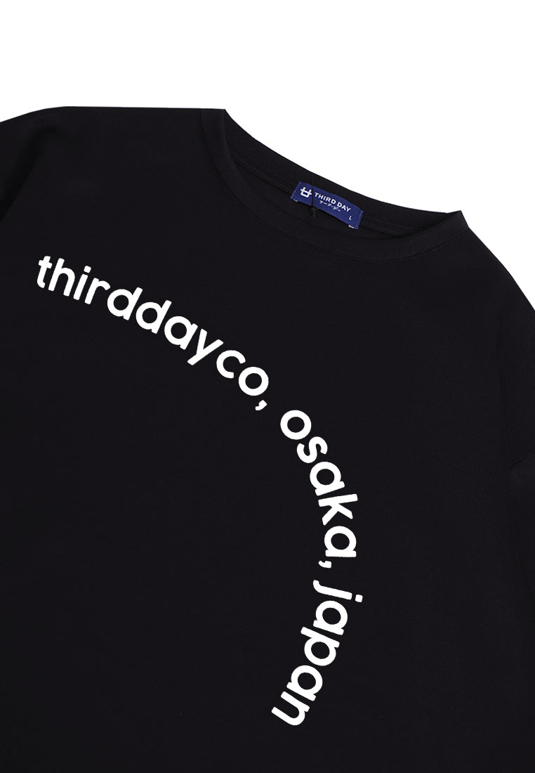 Third Day MTK60 Kaos Oversize Distro Pria  Tdco Osaka Curve Hitam