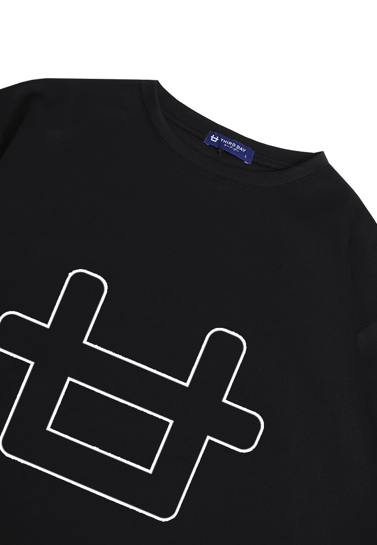 Third Day MTK73 Kaos Oversize Distro Pria Big Logo Outline Hitam