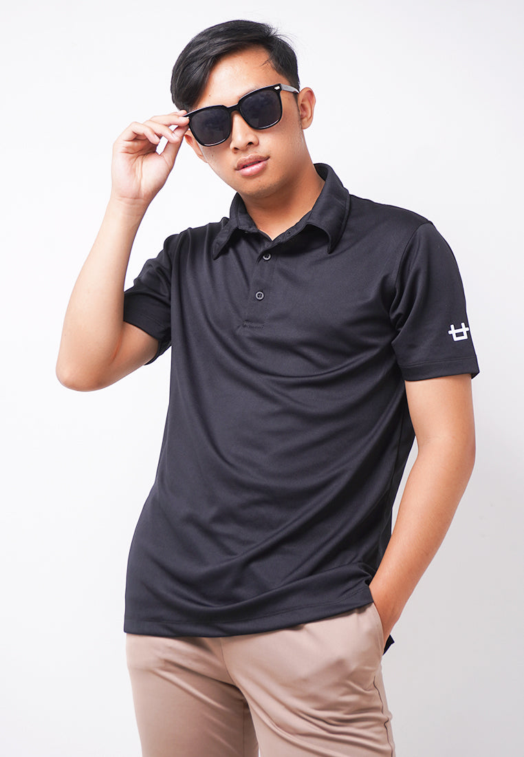 Third Day MTK77 Polo Shirt Casual Pria Logo Arm Hitam