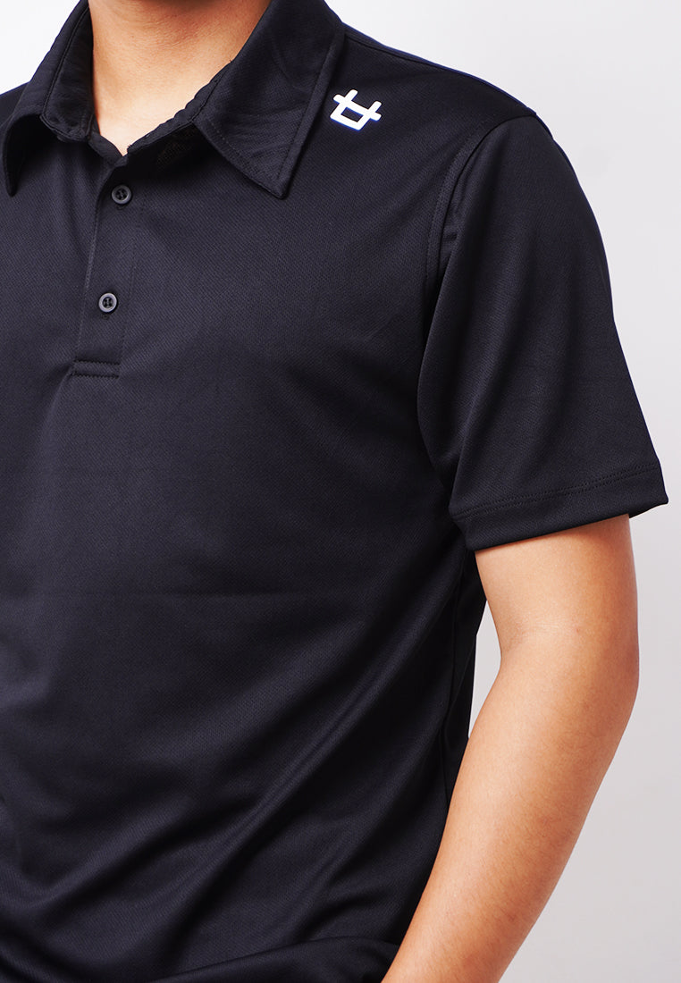 Third Day MTK79 Polo Shirt Casual Pria Logo Shoulder Hitam