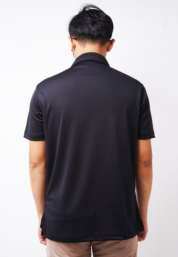 Third Day MTK79 Polo Shirt Casual Pria Logo Shoulder Hitam