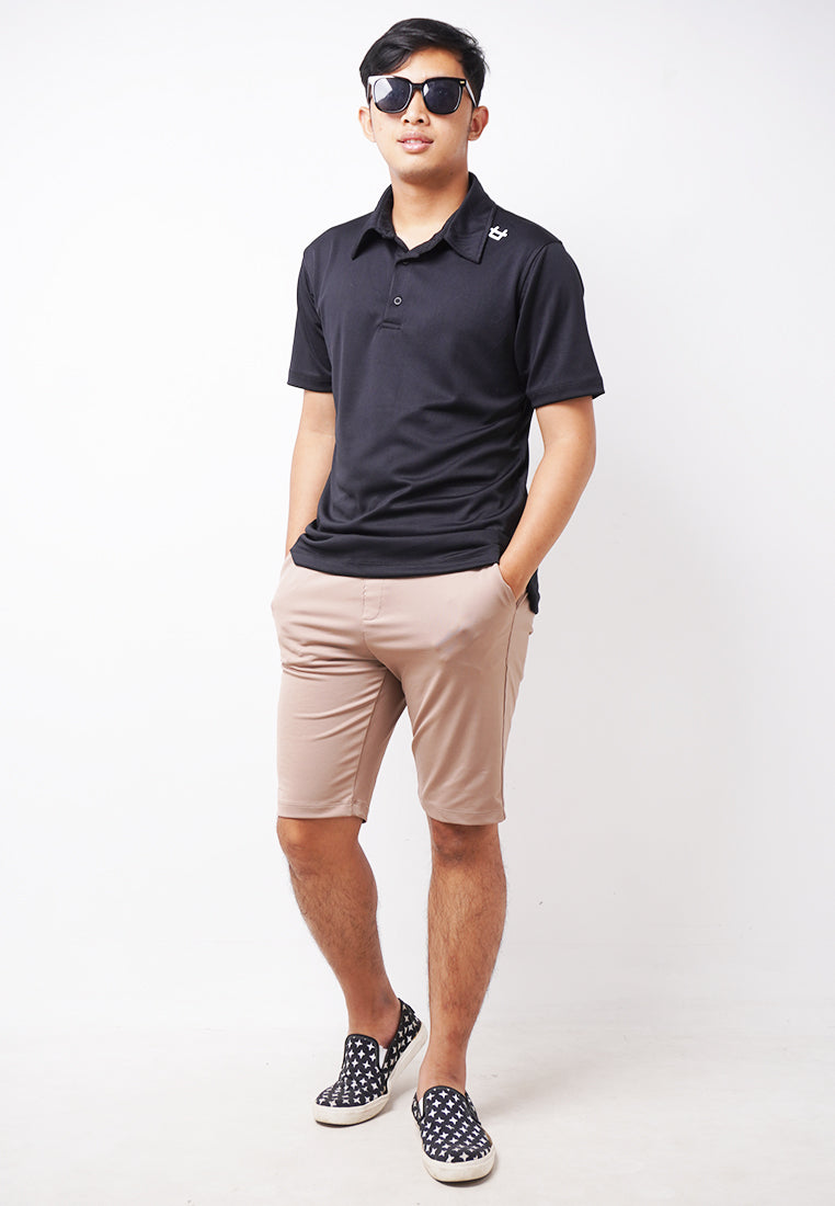 Third Day MTK79 Polo Shirt Casual Pria Logo Shoulder Hitam