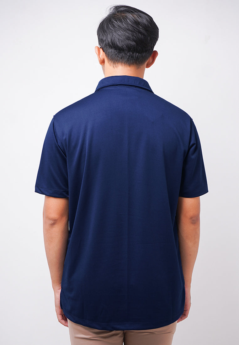 Third Day MTK82 Polo Shirt Casual Pria Katakana Shoulder Navy