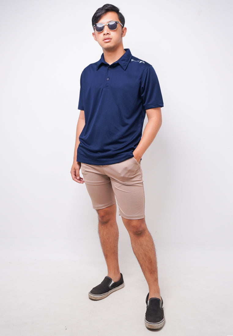 Third Day MTK82 Polo Shirt Casual Pria Katakana Shoulder Navy