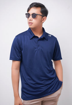 Third Day MTK83 Polo Shirt Casual Pria Katakana Shoulder Navy