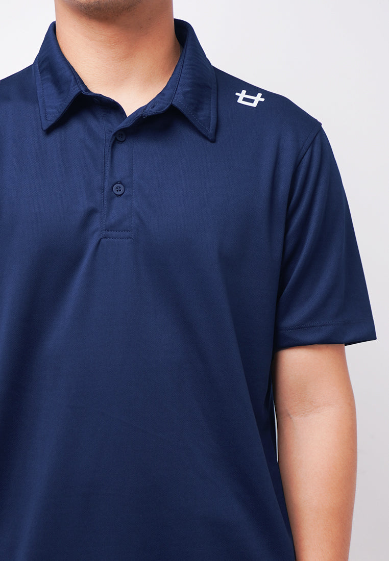 Third Day MTK83 Polo Shirt Casual Pria Katakana Shoulder Navy