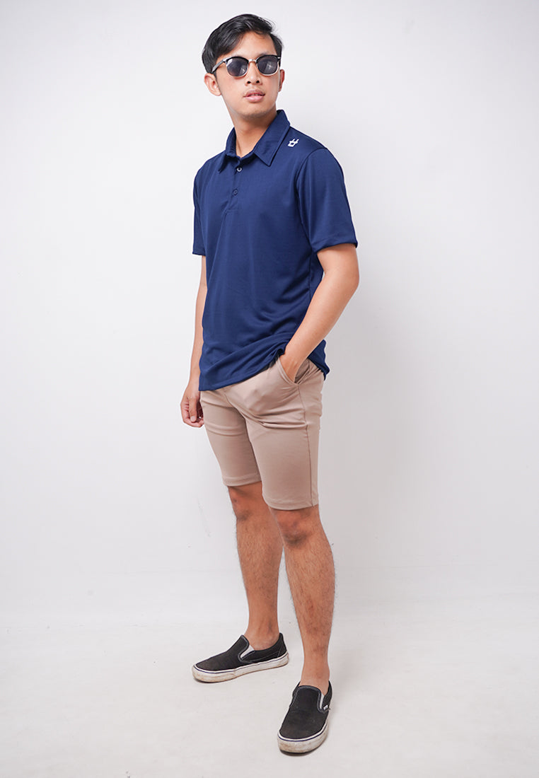 Third Day MTK83 Polo Shirt Casual Pria Katakana Shoulder Navy