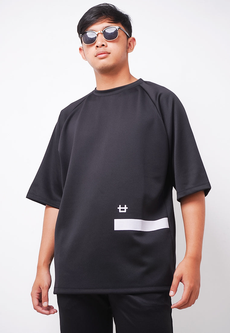 Third Day MTK93 Kaos Oversize Distro Pria 1Lines Logo Belly Hitam