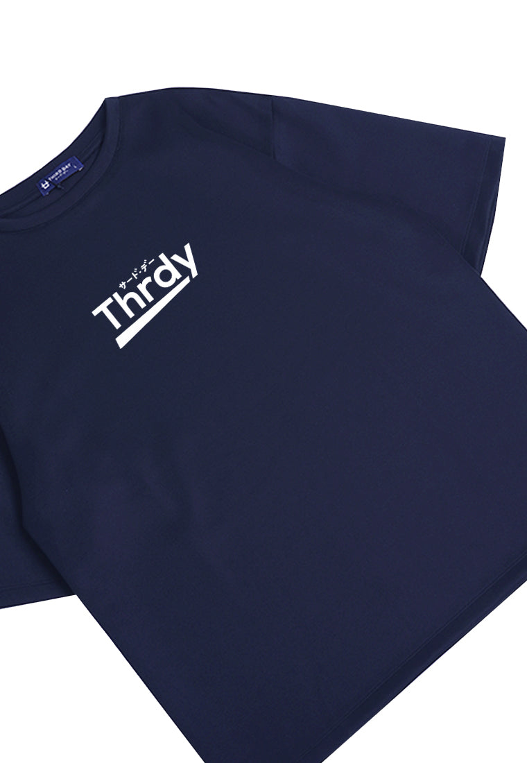 Third Day MTL03 Kaos Oversize Distro Pria THRDY Underline Dateng Navy