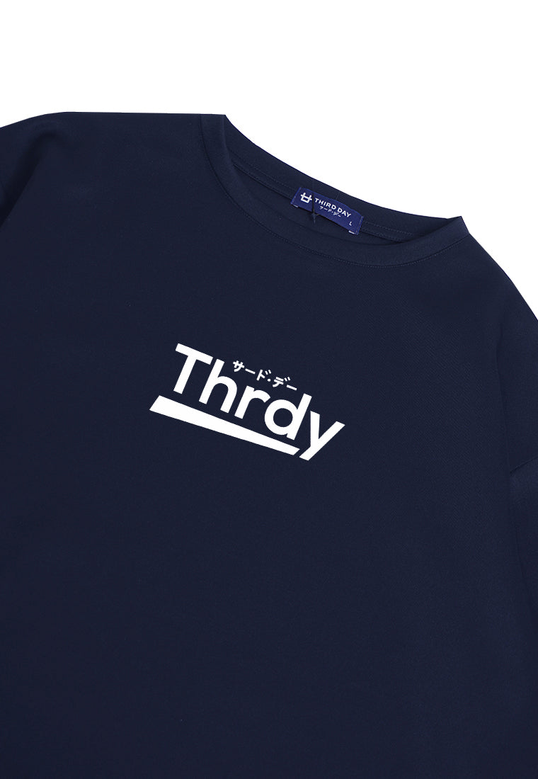 Third Day MTL03 Kaos Oversize Distro Pria THRDY Underline Dateng Navy