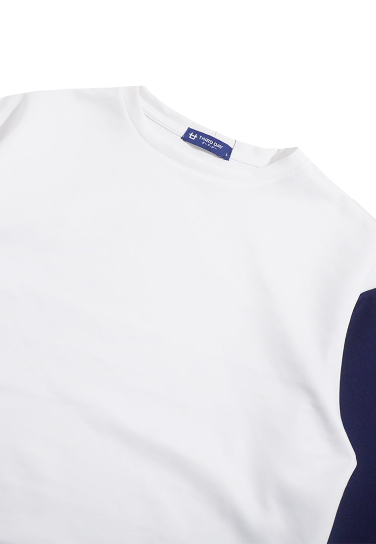 Third Day MTL15 Kaos Oversize Distro Pria Polos Block White Navy