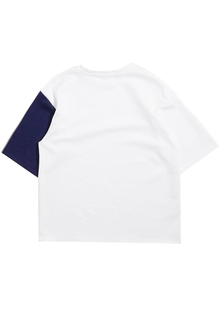 Third Day MTL15 Kaos Oversize Distro Pria Polos Block White Navy