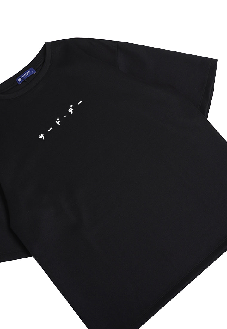 Third Day MTL27 Kaos Oversize Distro Pria Katakana Small Dateng Hitam