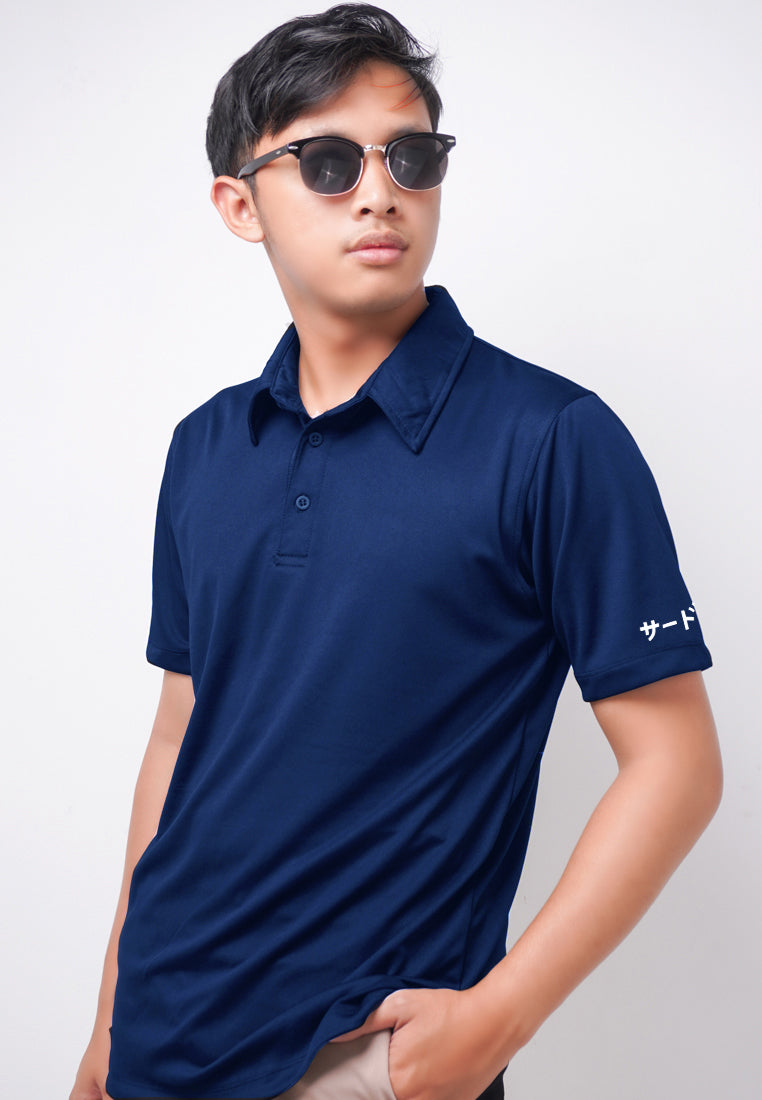 Third Day MTL30 Polo Shirt Casual Pria Katakana Arm Navy