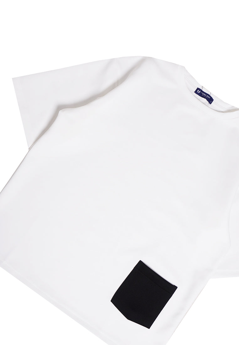 Third Day MTL37 Kaos Oversize Distro Pria Pocket Block White Black