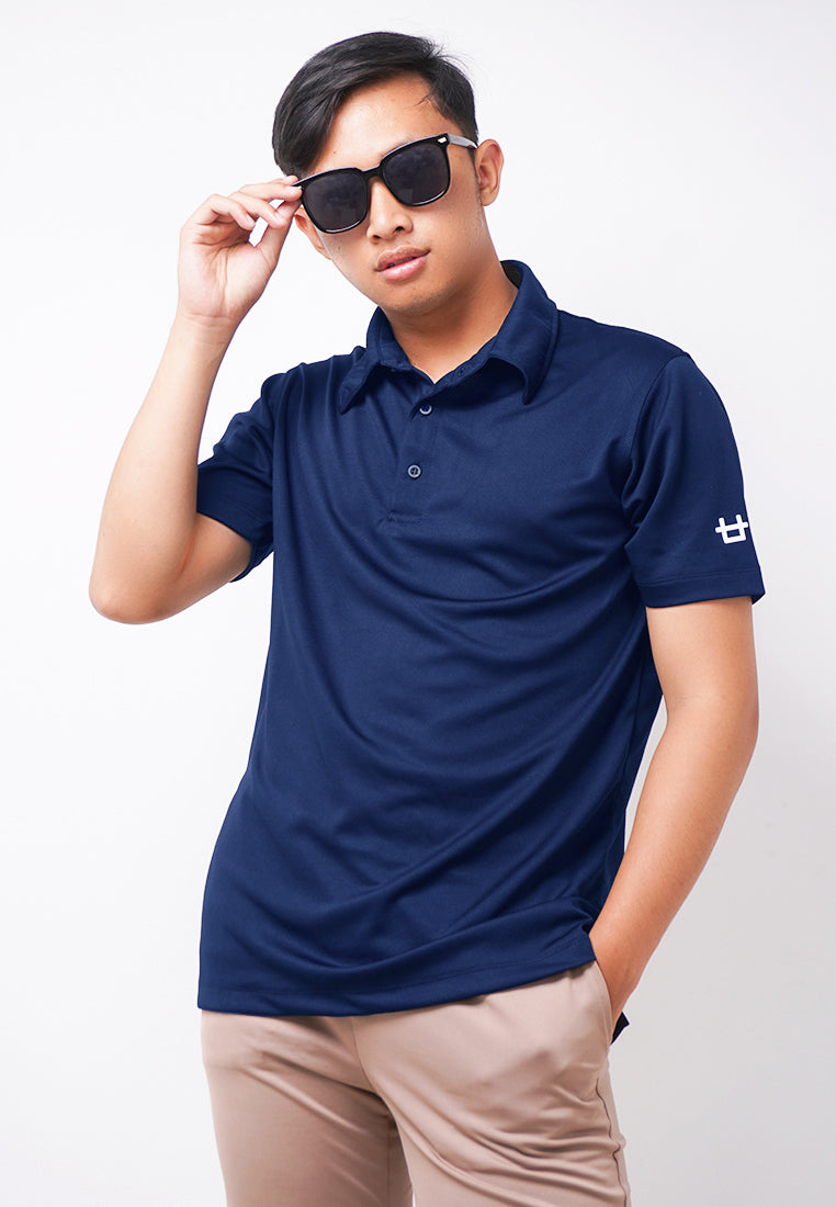 Third Day MTK81 Polo Shirt Casual Pria Logo Arm Navy