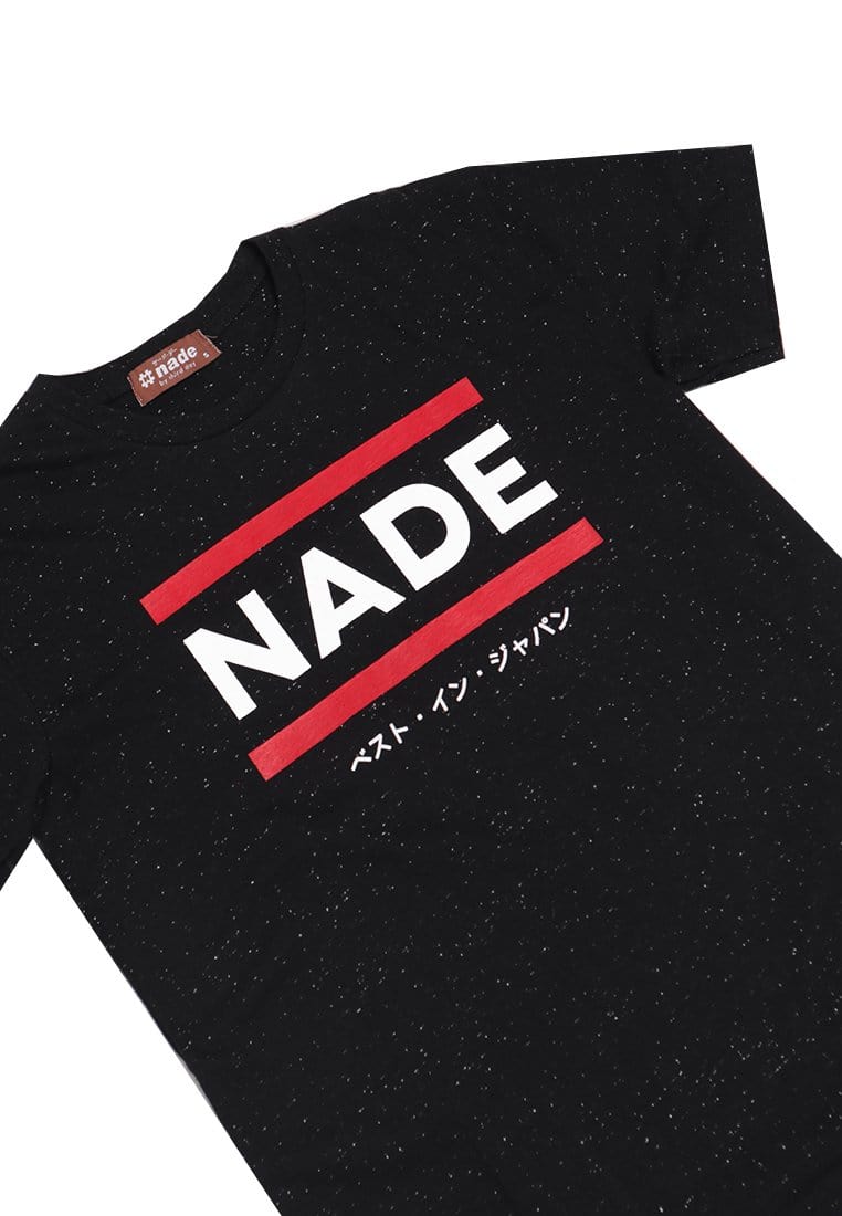 NT031W S/S Kaos Pria Men Nade 2Lines Red Blk Nap