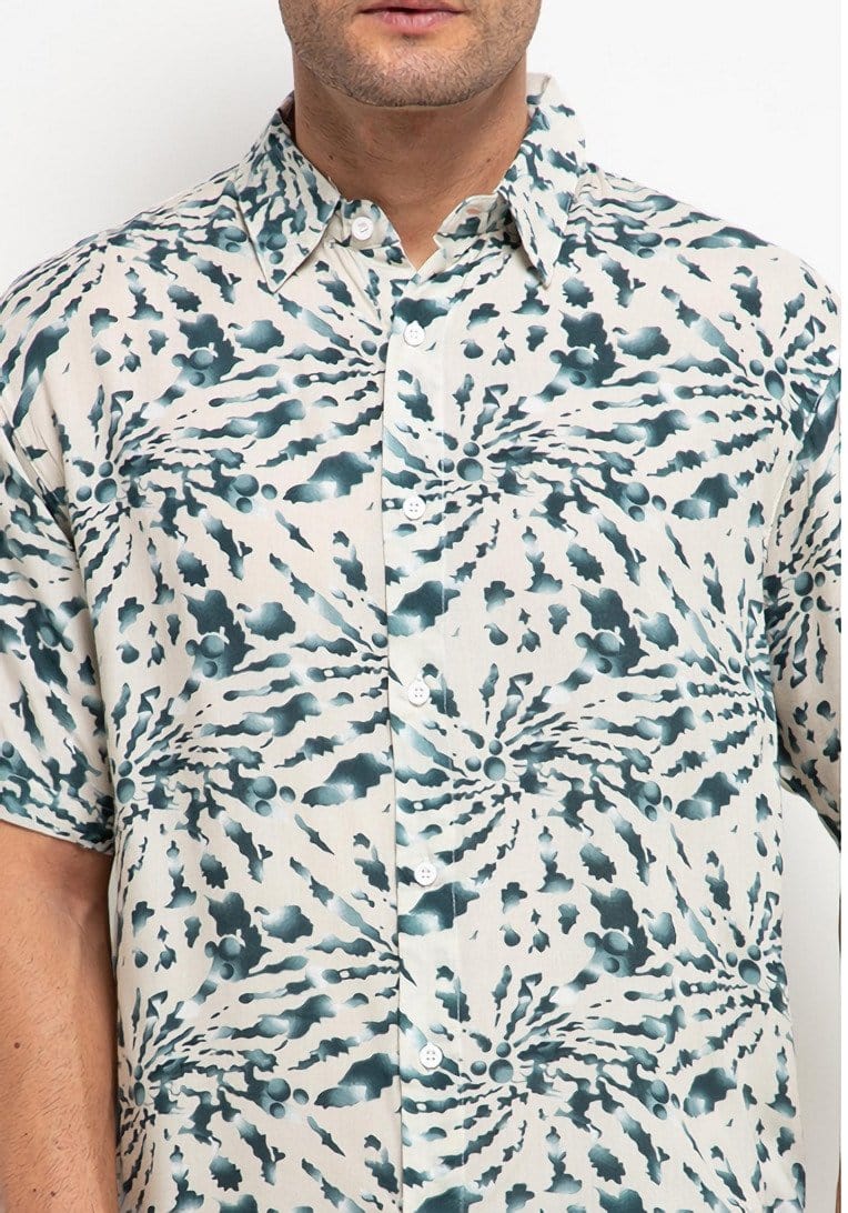 Nade Japan NTA02 Kemeja Pria Kasual Motif Tie Dye C3 Aqua Green