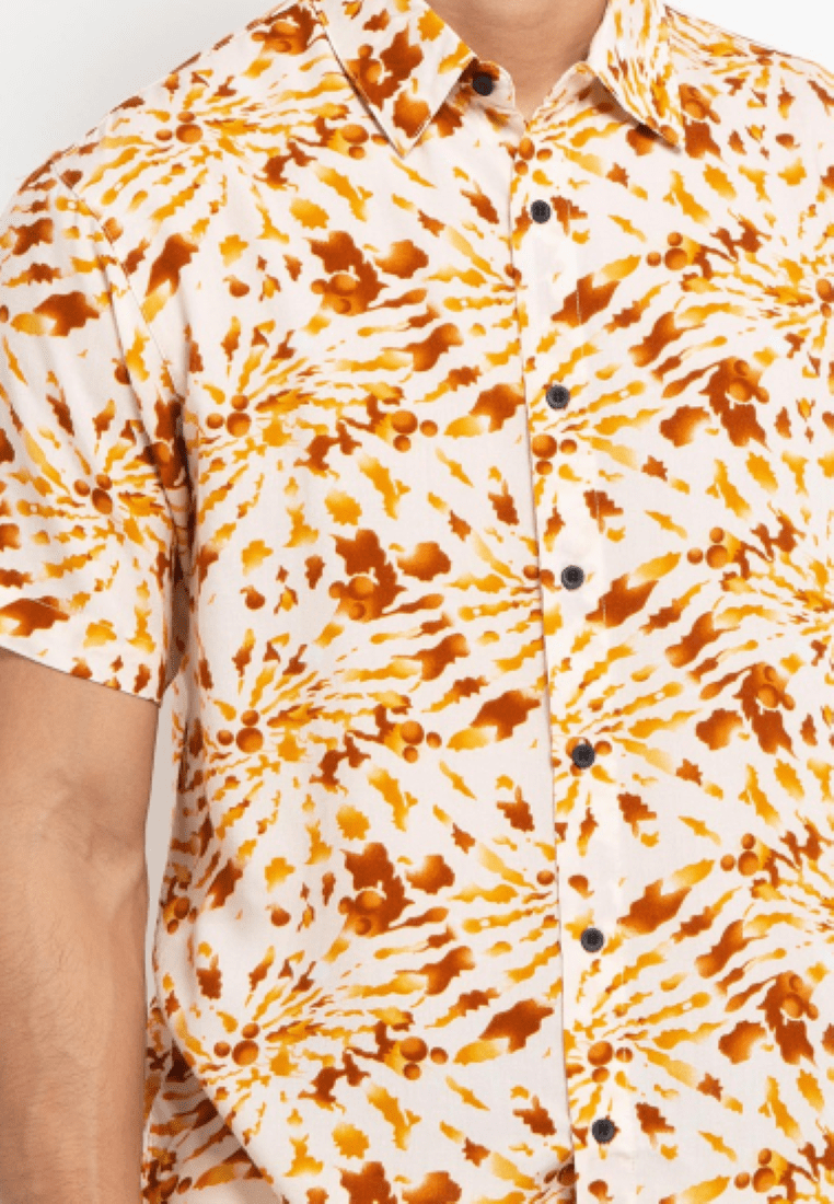 Nade Japan NTA03 Kemeja Pria Kasual Motif Tie Dye C1 Orange