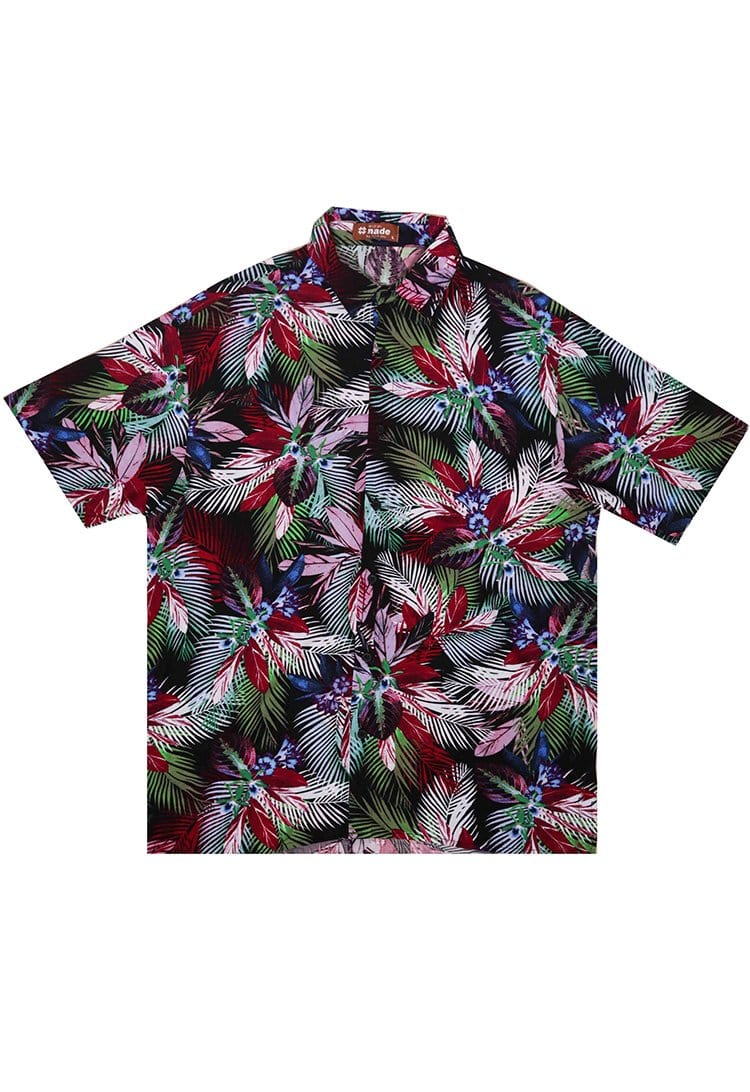 Nade Japan NTA12 Kemeja Pria Kasual Motif Tropical Merah Pink