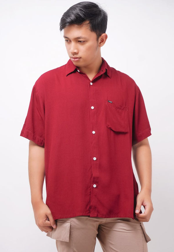 Nade Japan NTA18 Kemeja MKM Men Basic Polos Maroon With Pocket