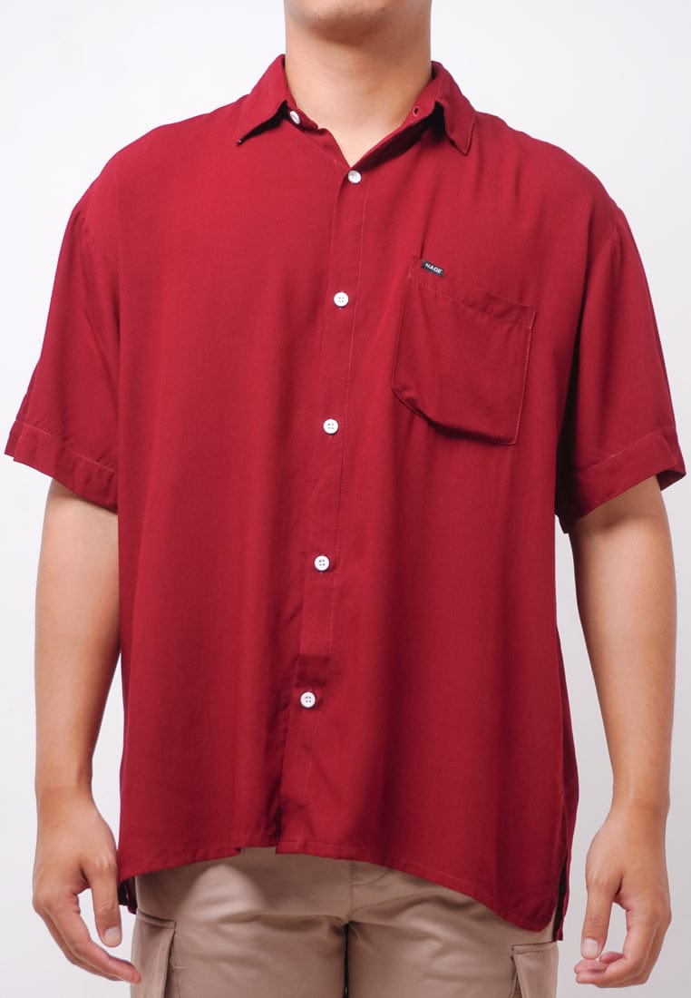 Nade Japan NTA18 Kemeja MKM Men Basic Polos Maroon With Pocket