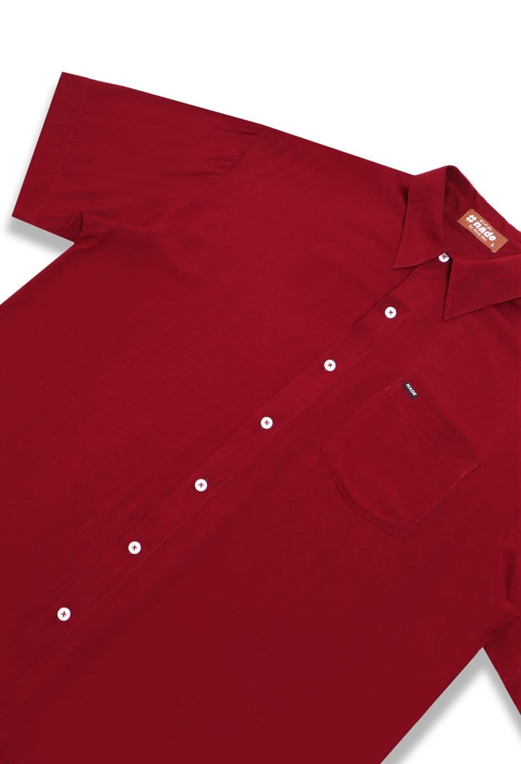 Nade Japan NTA18 Kemeja MKM Men Basic Polos Maroon With Pocket