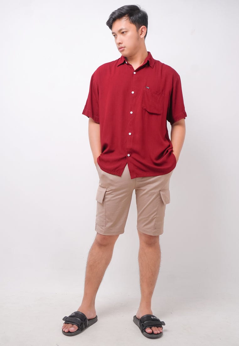 Nade Japan NTA18 Kemeja MKM Men Basic Polos Maroon With Pocket