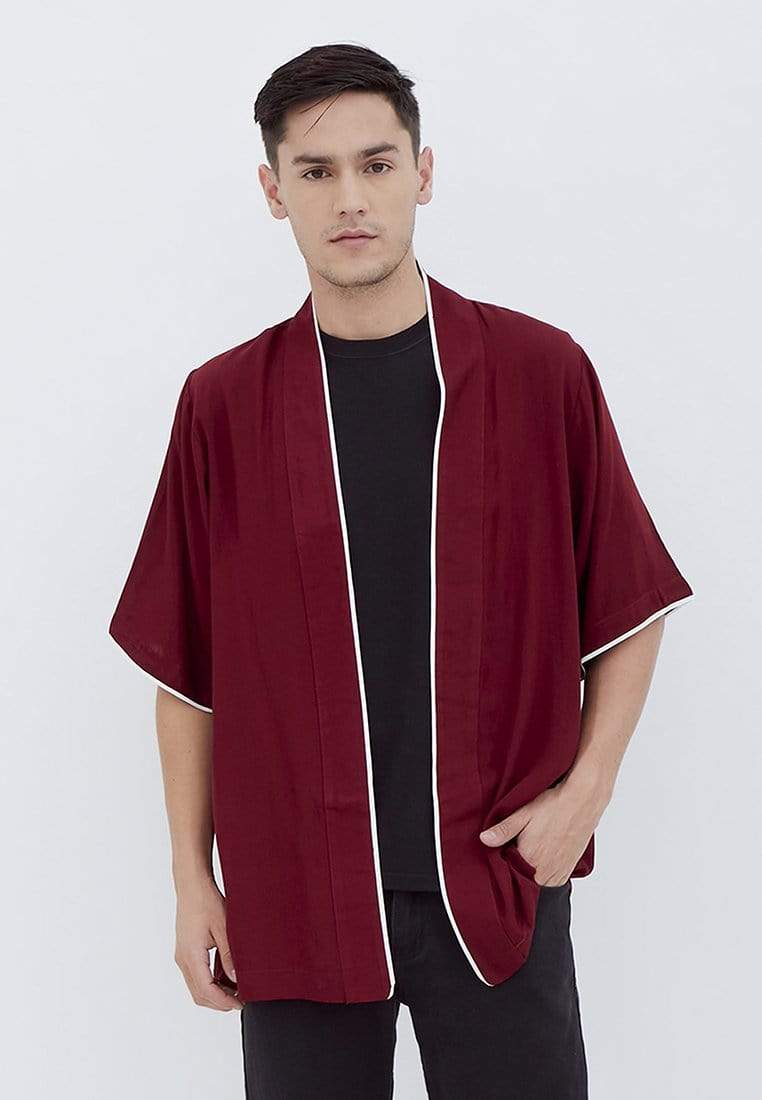 Nade Japan NTA19 KMN Kimono Unisex Polos Maroon With List