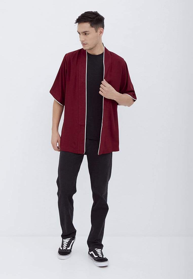 Nade Japan NTA19 KMN Kimono Unisex Polos Maroon With List