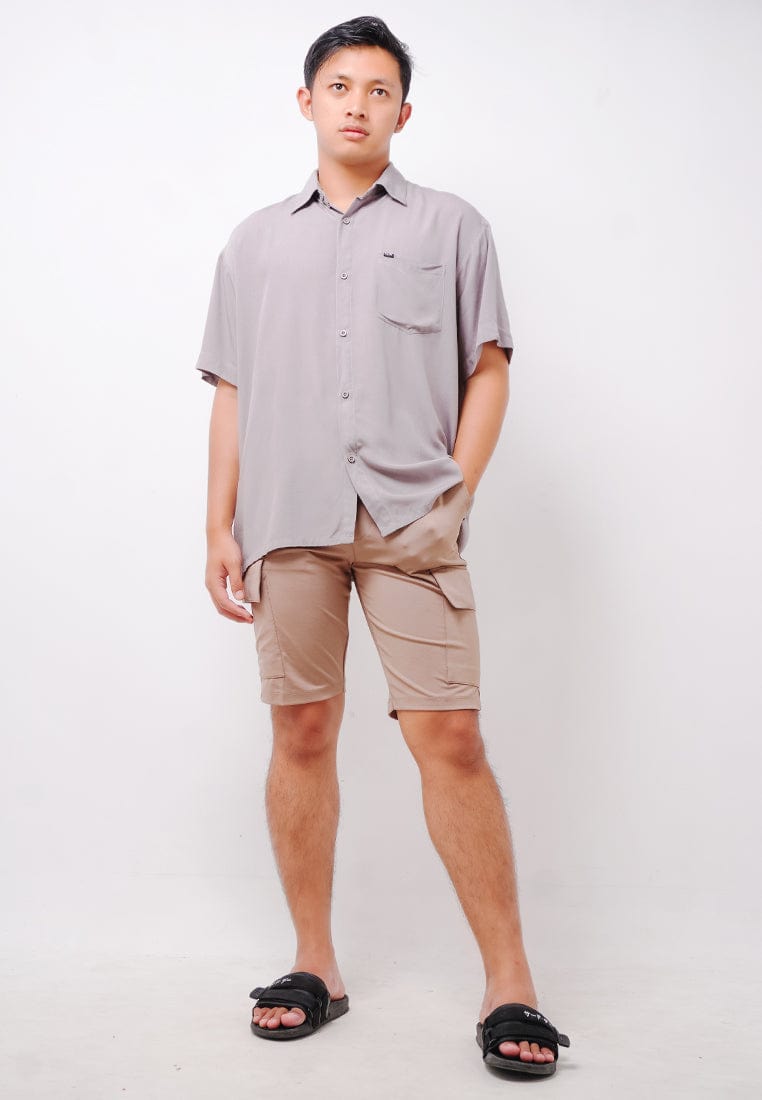 Nade Japan NTA20 Kemeja MKM Men Basic Polos Abu With Pocket