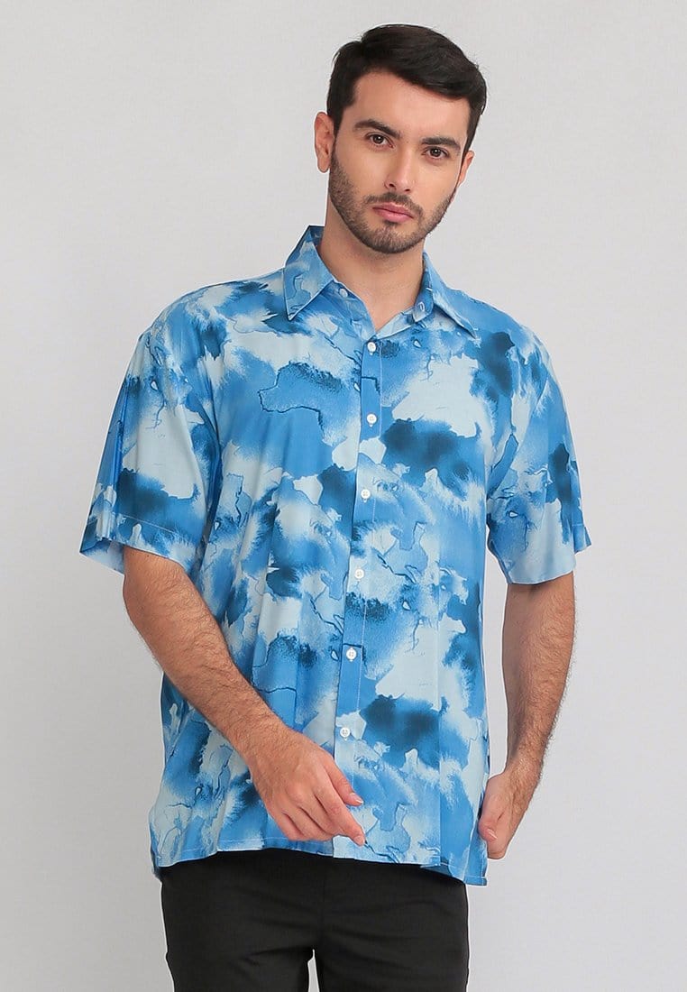 Nade Japan NTA66 Kemeja MKM Men Basic Tie Dye Biru