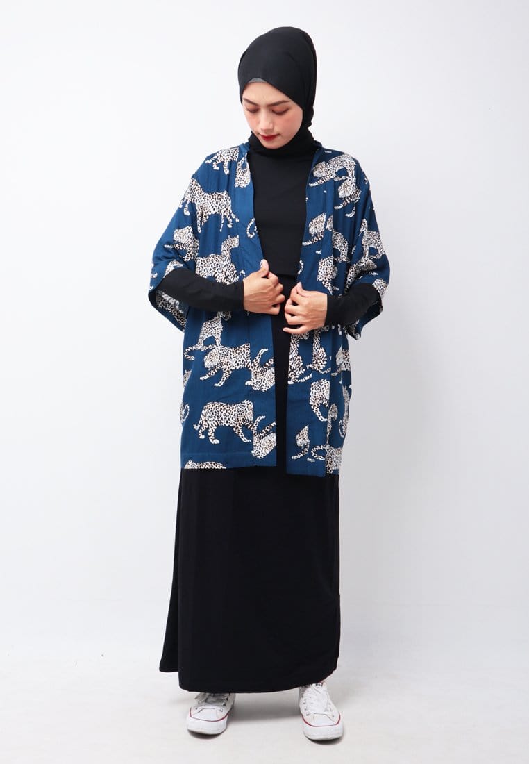 Nade Japan NTA74 KMN Kimono Unisex Leopard Navy