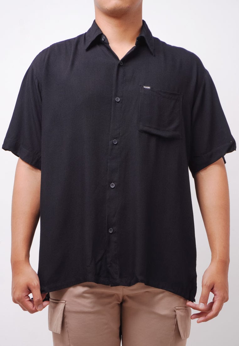 Nade NTA78 Kemeja MKM Men Basic Polos Hitam With Pocket