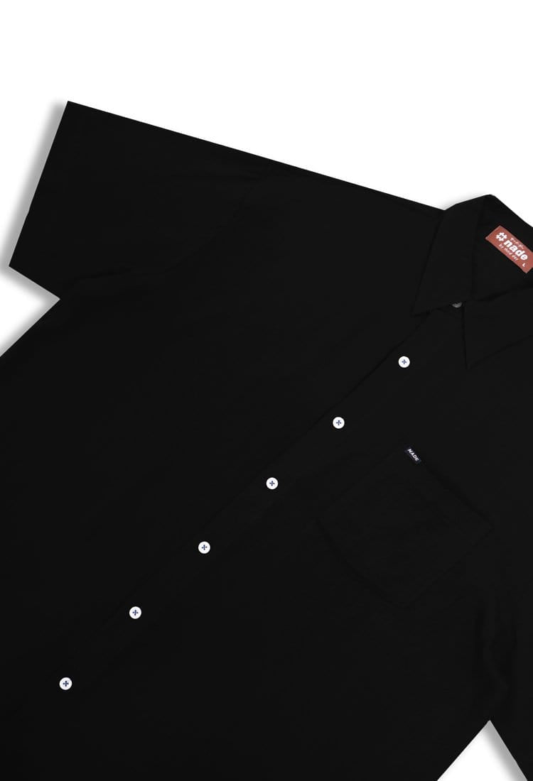 Nade NTA78 Kemeja MKM Men Basic Polos Hitam With Pocket