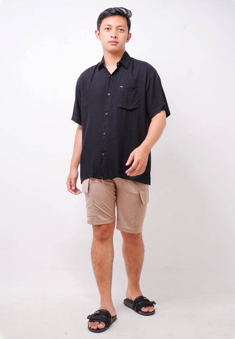 Nade NTA78 Kemeja MKM Men Basic Polos Hitam With Pocket