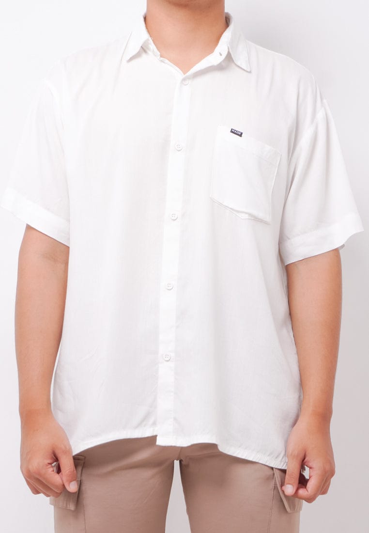 Nade NTA79 Kemeja MKM Men Basic Polos Broken White With Pocket