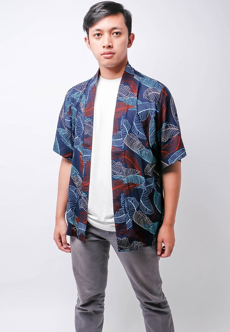 Nade Japan  NTA90 KMN Kimono Unisex Daun Navy